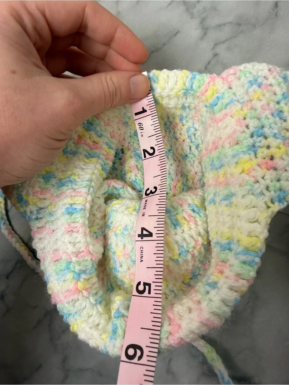 Pastel Crochet Pom Pom Earflap Beanie Hat Baby/Toddler Photoshoots Winter Cozy